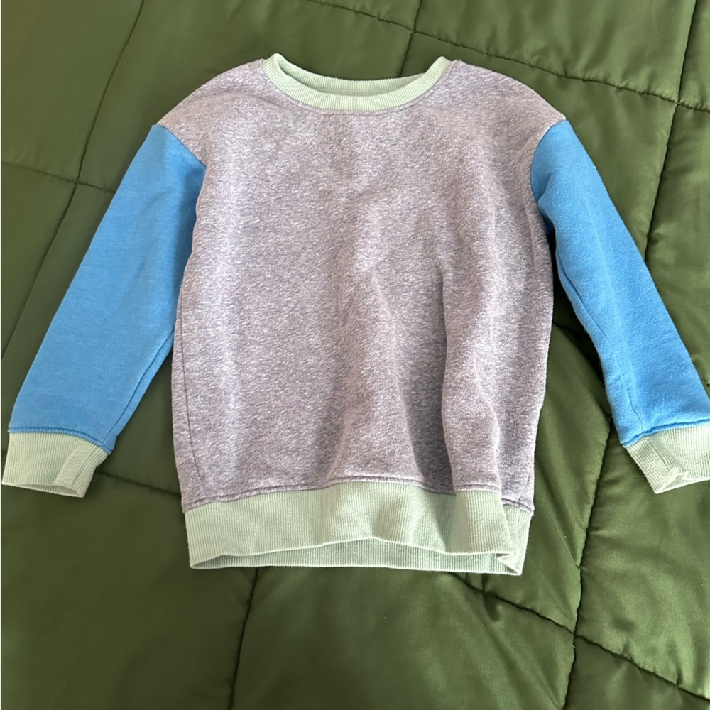 Cat & Jack Gray Sweatshirt with Blue Sleeves